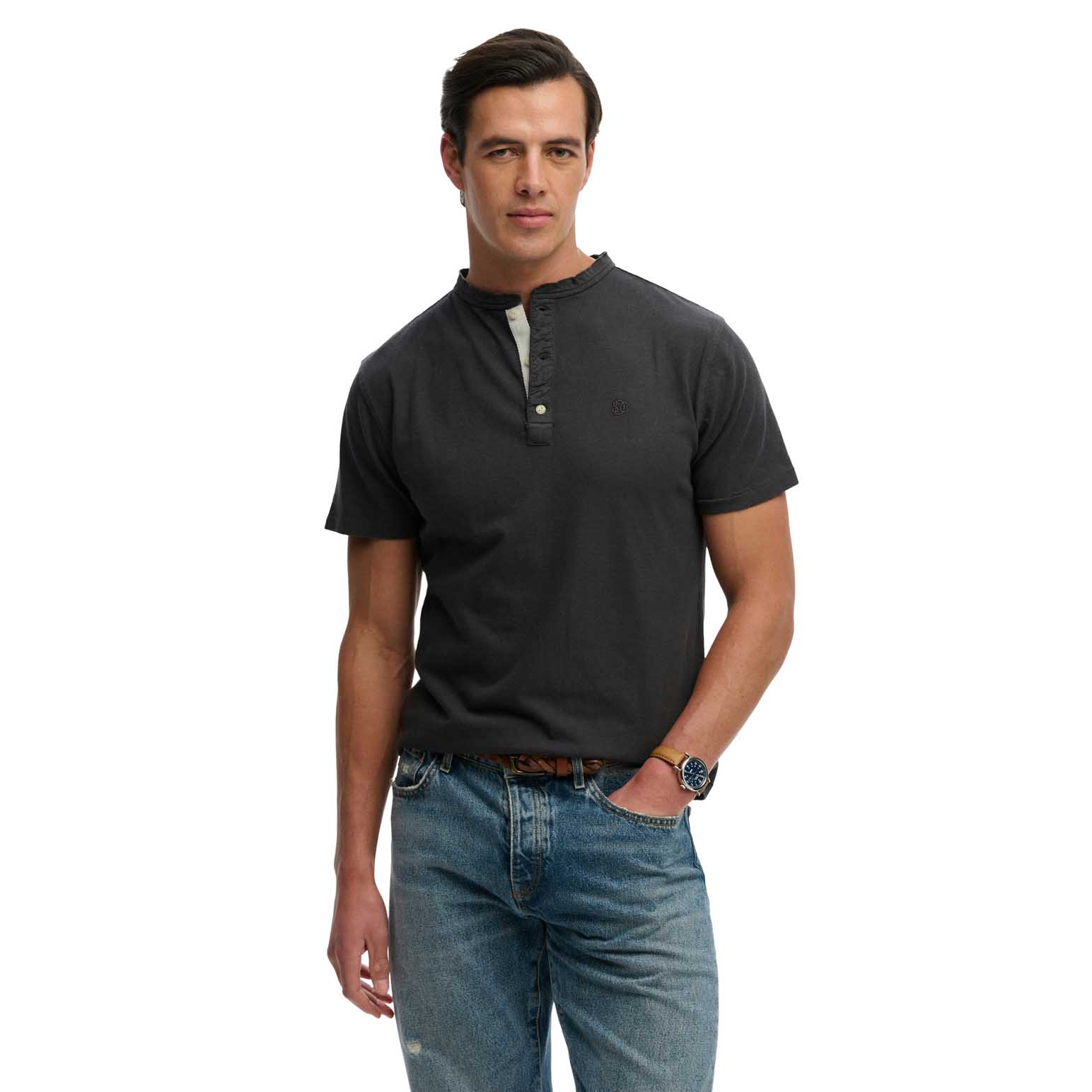 Superdry Classic Cotton Linen Short Sleeve Grandad